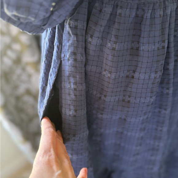 Moon River Navy Square-Neck Puff Sleeve Midi Dress - Picture 5 of 10